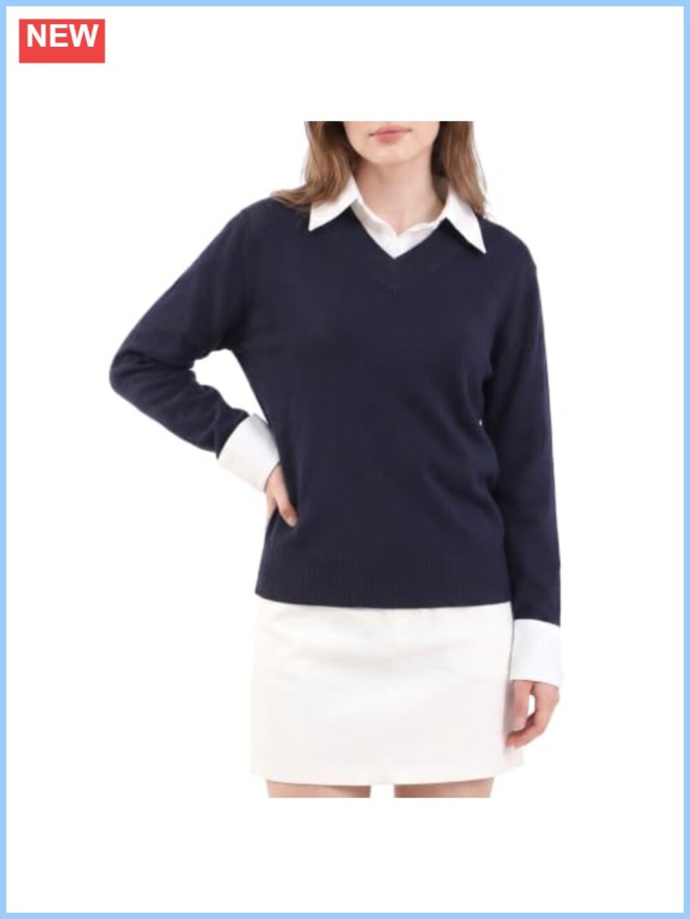 Oversized V Neck Button Up Collared Pullover Sweater